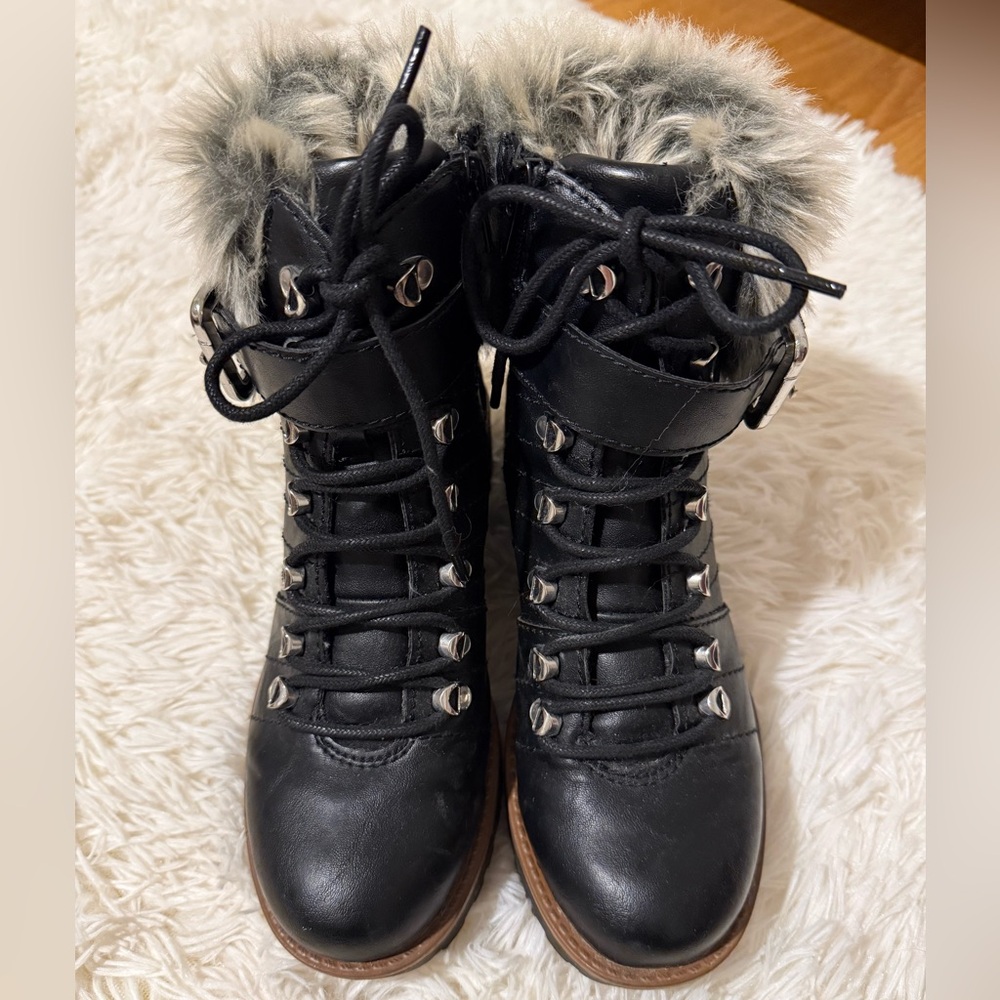 Sun + Stone Black Fur-Lined Winter Boots